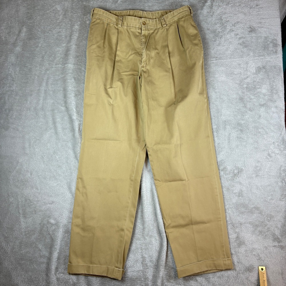 Bills Khakis Pants Mens 38 (Fits 36x32) M2 Pleated Chino Khaki Made in USA